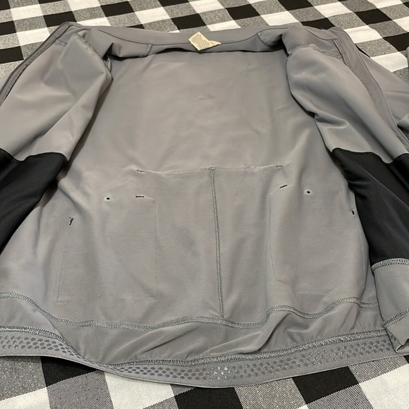 Duluth Trading Avant-Garden Jacket Women Large Gray Zip Stash Pockets Thumb Hole - Picture 9 of 13